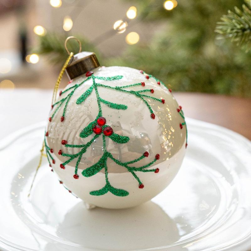 1 шт. 8 см Рождественский стеклянный шар Рождественская елка украшение шар подвеска ретро Рождественская елка украшение подвеска Рождественская елка украшение