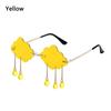 Cloud Shaped UV400 Rimless Sunglasses Disco Glasses Clouds Tassel Sunglasses Steampunk Sunglasses