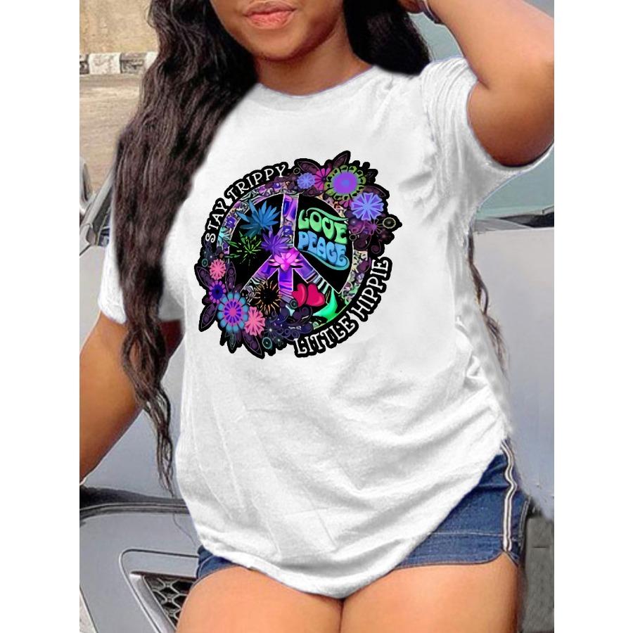 Красочные губы девушка напечатаны простые модные свободные круглый вырез чистый хлопок футболки женские