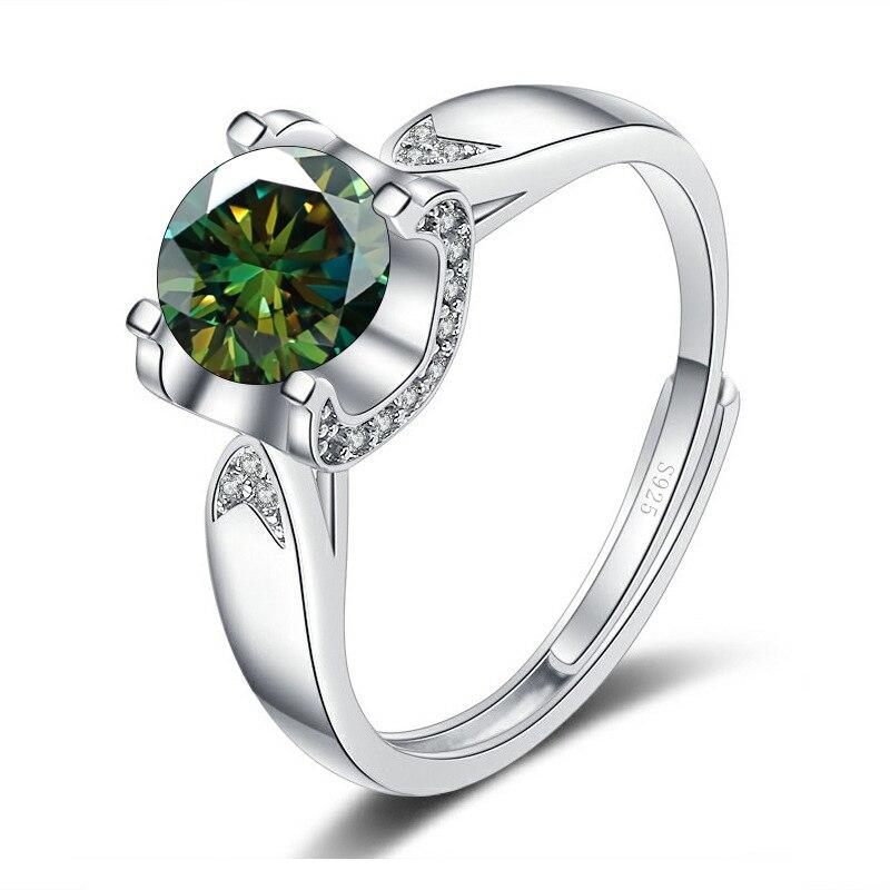 Bague Ringen Diamond-encrusted Dovetail Bull's Head Four Claws Mosanite Ring Female Simple Marriage Engagement 1or 2ct Carat Ring