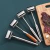 Портативный молоток для отбивания мяса: Клетчатый, Двусторонний, Нержавеющая сталь, Молоток для отбивания говядины, Кухонный гаджет
