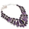 Purpurite, Amethyst Gemstone 925 Sterling Silver Jewelry Necklace 18"