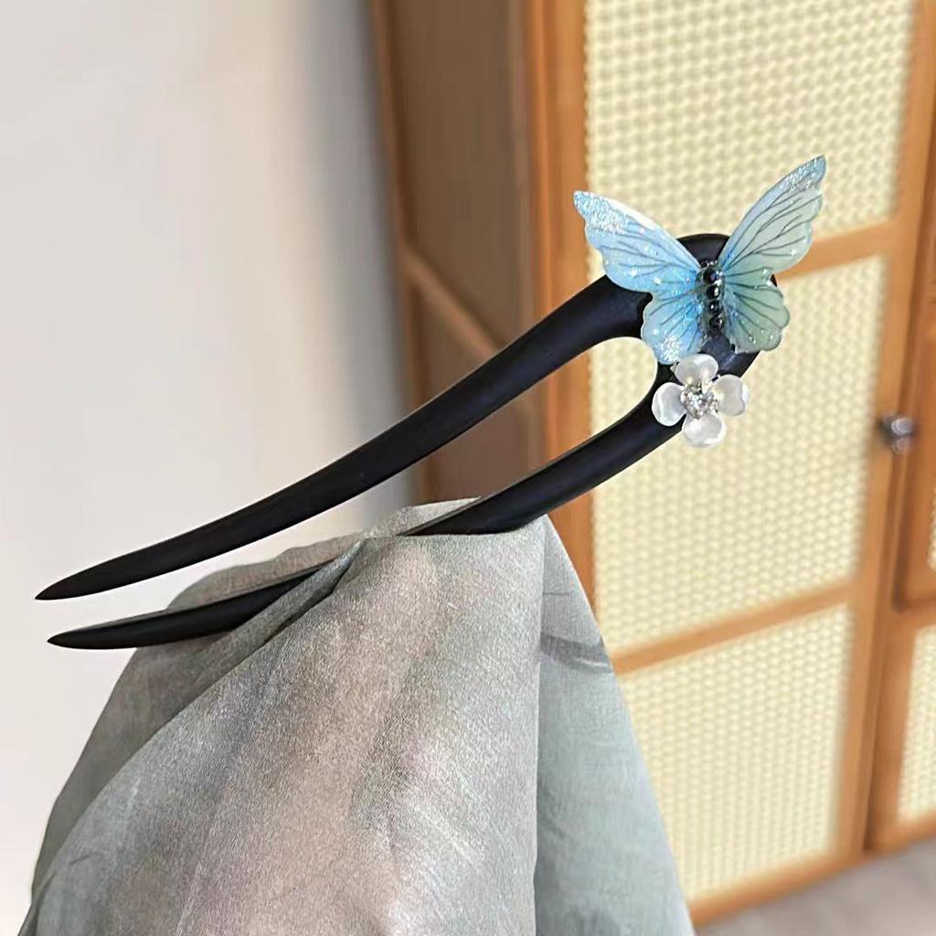 Простые китайские палочки для волос деревянные U-образные вилки для волос для женщин для создания пучка заколки аксессуары ретро мода головные украшения