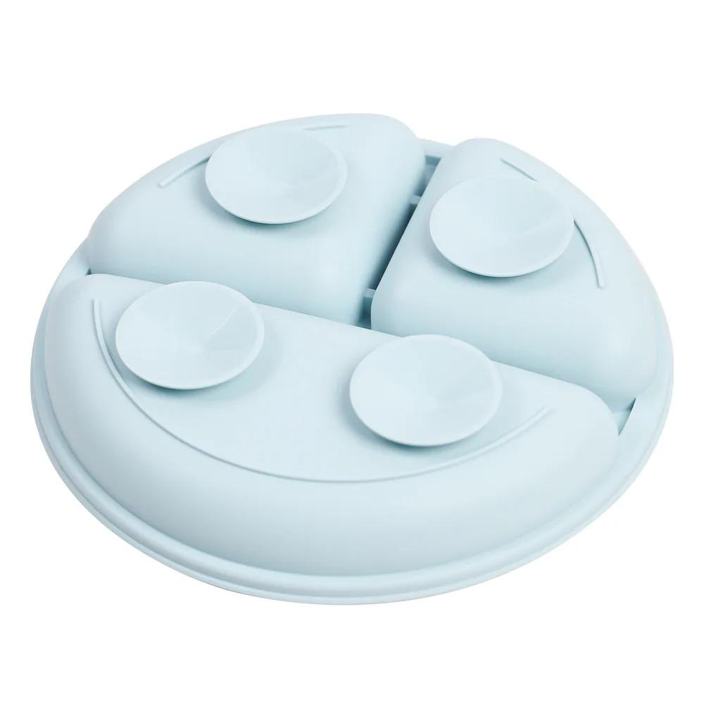 7PCS Baby Solid Silicone Tableware Set with Divided Baby Plates Feeding Bowls Straw Cup and Spoon for Toddler Training BPA Free