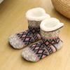 Мягкие флисовые носки-тапочки в полоску, зимние теплые носки, милые толстые термоноски для женщин