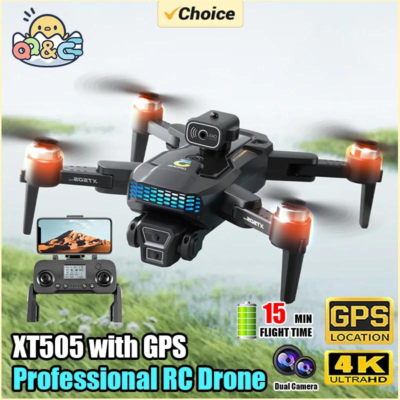 Нетоксичный Новый Xt505 GPS Дрон 8K Профессиональный Двойная Камера 5G Wifi FPV Оптический Поток Предотвращение Препятствий Бесколлекторный Двигатель Квадрокоптер RC Дрон
