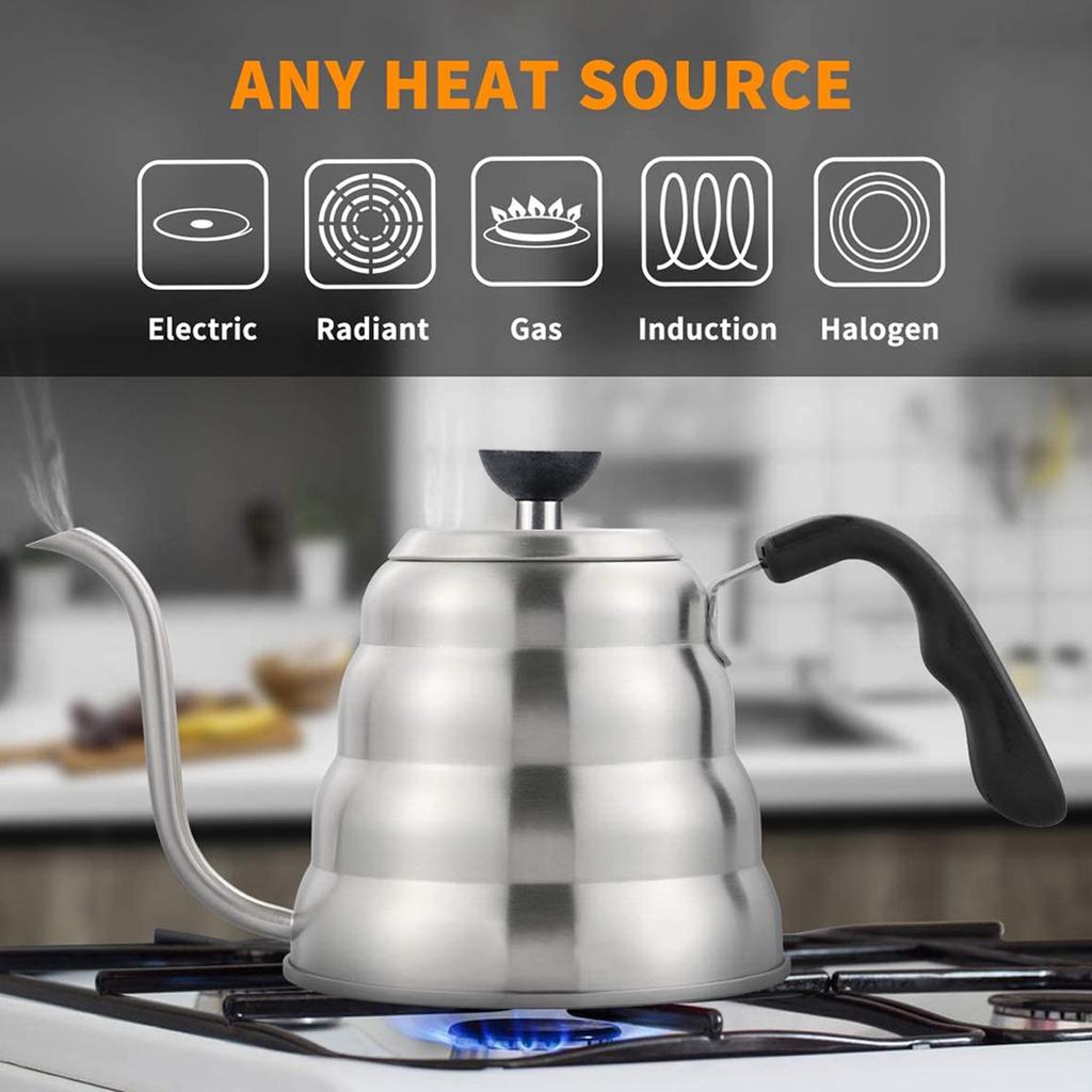 Чайник с гибким горлышком, чайник для заваривания кофе, чайник из нержавеющей стали для домашнего офиса, кофейни