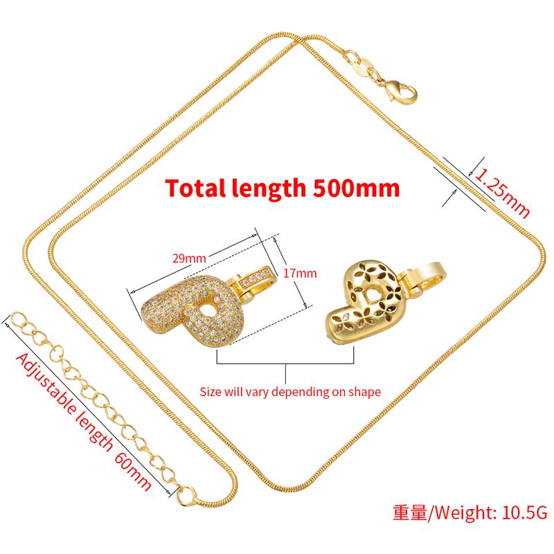 ZHUKOU high quality crystal brass gold letter necklace for ladies good friends couple birthday gift model: VL34