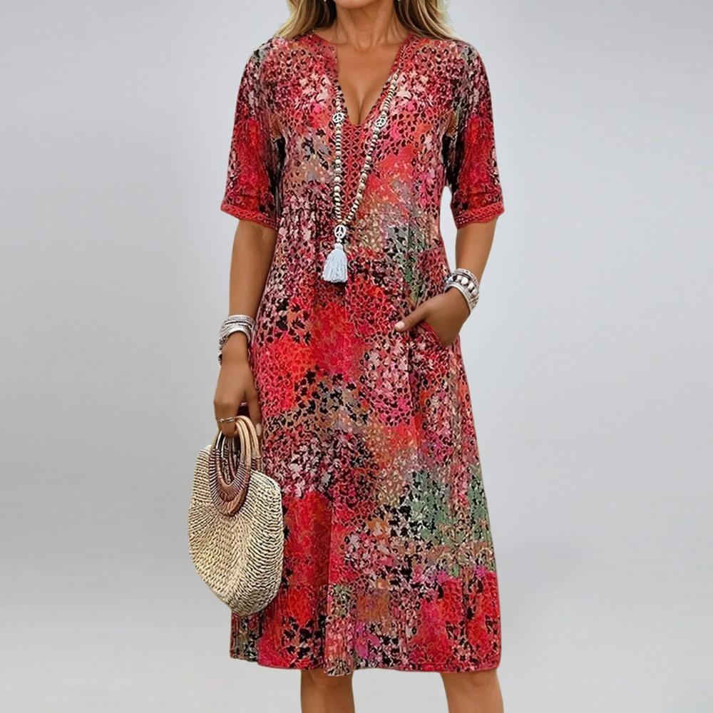 European Women Summer Dress V-Neck Swimsuit Cover Up Dress Fashion Beach Dress Vacation