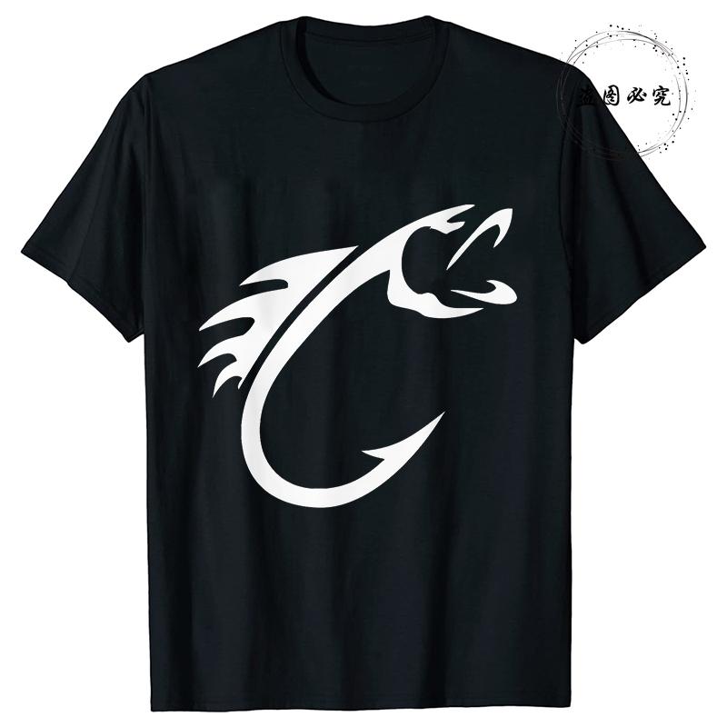 Summer Fishing Hook Printed T Shirts for Men Short Sleeve T-Shirt Tops Men's Tees Shirts Fashion Casual Fishing Lover Tshirt