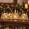 Wooden Christmas Village Mini Christmas Figurine Christmas Tabletop Decoration  Tabletop