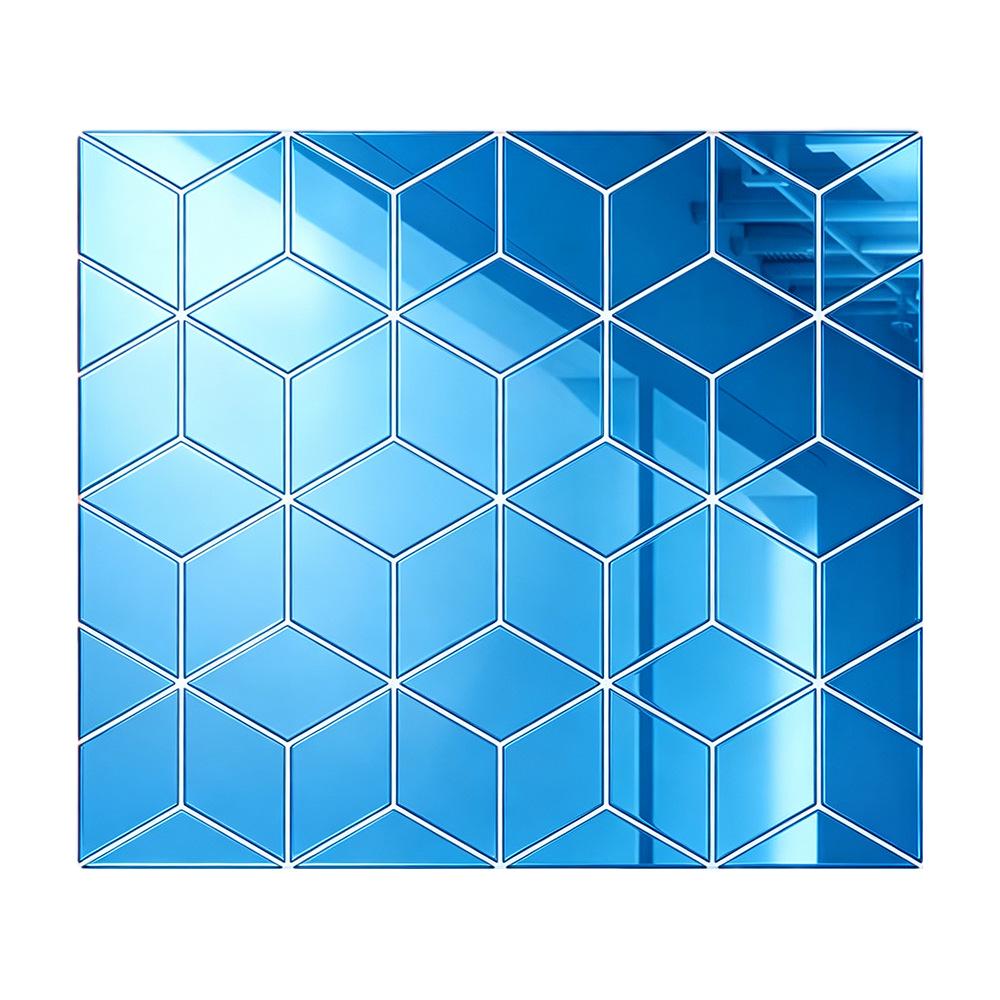 Two-Piece Cross Rhombus Cube DIY Mirror Wall Stickers