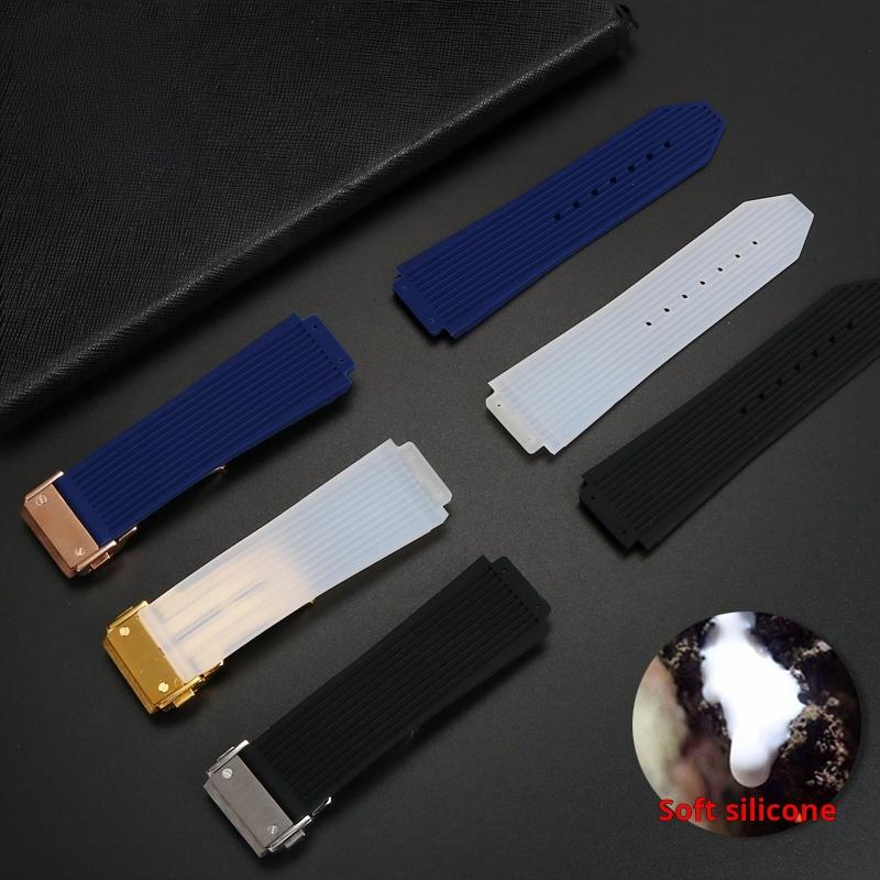 26x19мм Выпуклый силиконовый ремешок для часов Hublot Big Bang Classic Fusion Yubo Мужской Складная застежка резиновый ремешок аксессуары