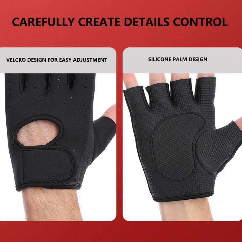 1 пара полупальцевых нескользящих высокоэластичных впитывающих пот дышащих спортивных перчаток для рук, подходящих для езды на велосипеде, рыбалки и других видов спорта