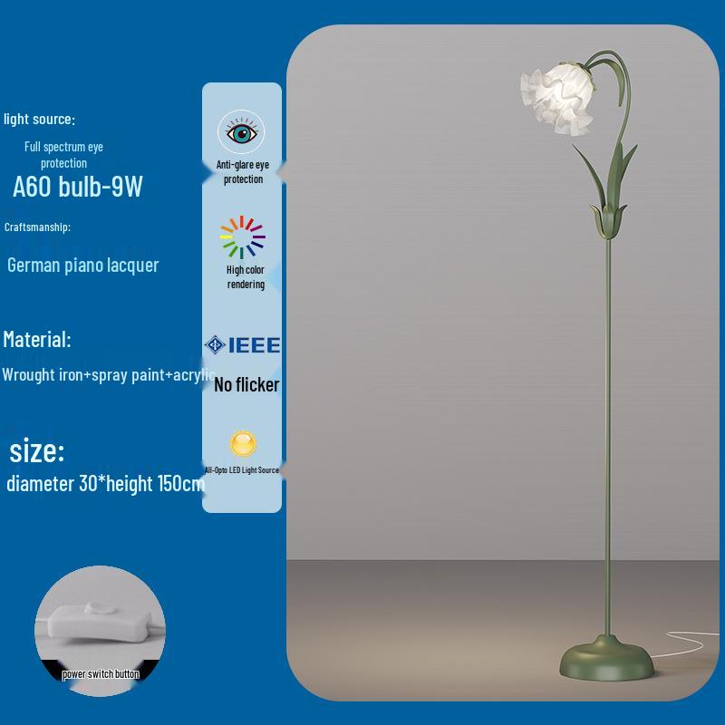 Romantic Pastoral Flower Bedside Lamp for Cozy Bedroom Atmosphere