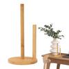 Reusable Wooden Roll Paper Towel Holder Stable Vertical Tissue Stand Stylish Napkins Rack  Bathroom