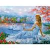 Full 5D Diy Diamond Painting Fairy By The Lake Embroidery Cross Stitch Home Decor Handmade Gift