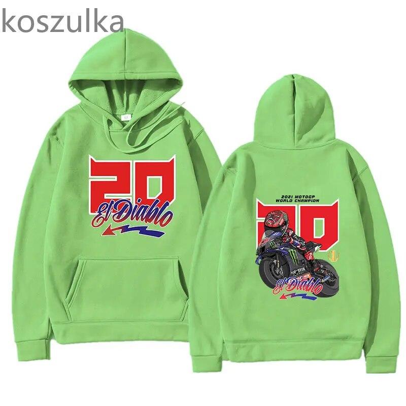 Fabio Quartararo 20 толстовка с принтом мотоциклов для унисекс всесезонный свободный теплый парный пуловер большого размера для женщин многоцветный уличный пуловер