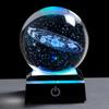 Creative 3D Inner Carving Luminous Crystal Ball Galaxy Solar System Birthday Gift Administrative Home Decoration