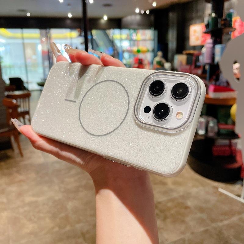 Модный блестящий магнитный чехол IMD для iPhone 16 15 Pro Max 14 13 12 Pro Max, тонкий, противоударный, для задней крышки Magsafe