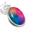 Радужный солнечный кварц драгоценный камень ручной работы подвеска из стерлингового серебра 925 пробы 2,17" t0I37