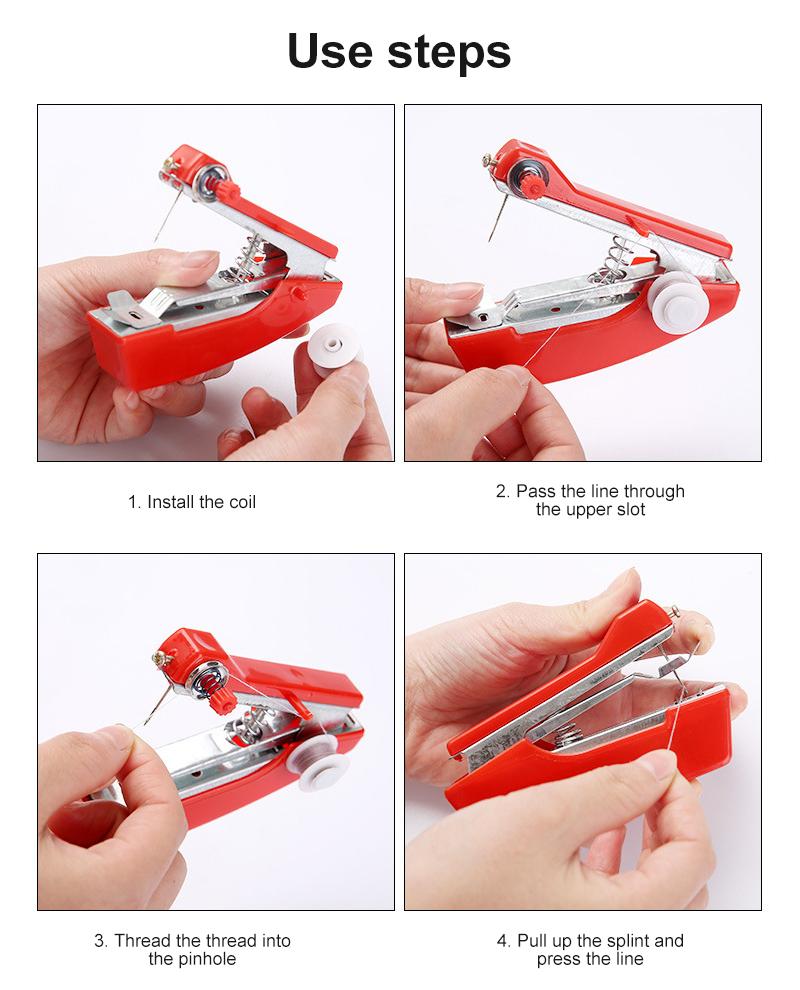 1PC Mini Sewing Machines Needlework Cordless Hand-Held Clothes Useful Portable Sewing Machines DIY Apparel Sewing Fabric Tool