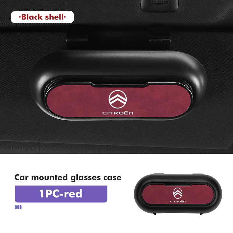 Suede Car Sun Visor Glasses Case Organizer Box Sunshade Holder For Citroen C4 C3 C5 C1 C2 C6 C4L DS3 DS4 Berlingo Picasso Jumper aiv256
