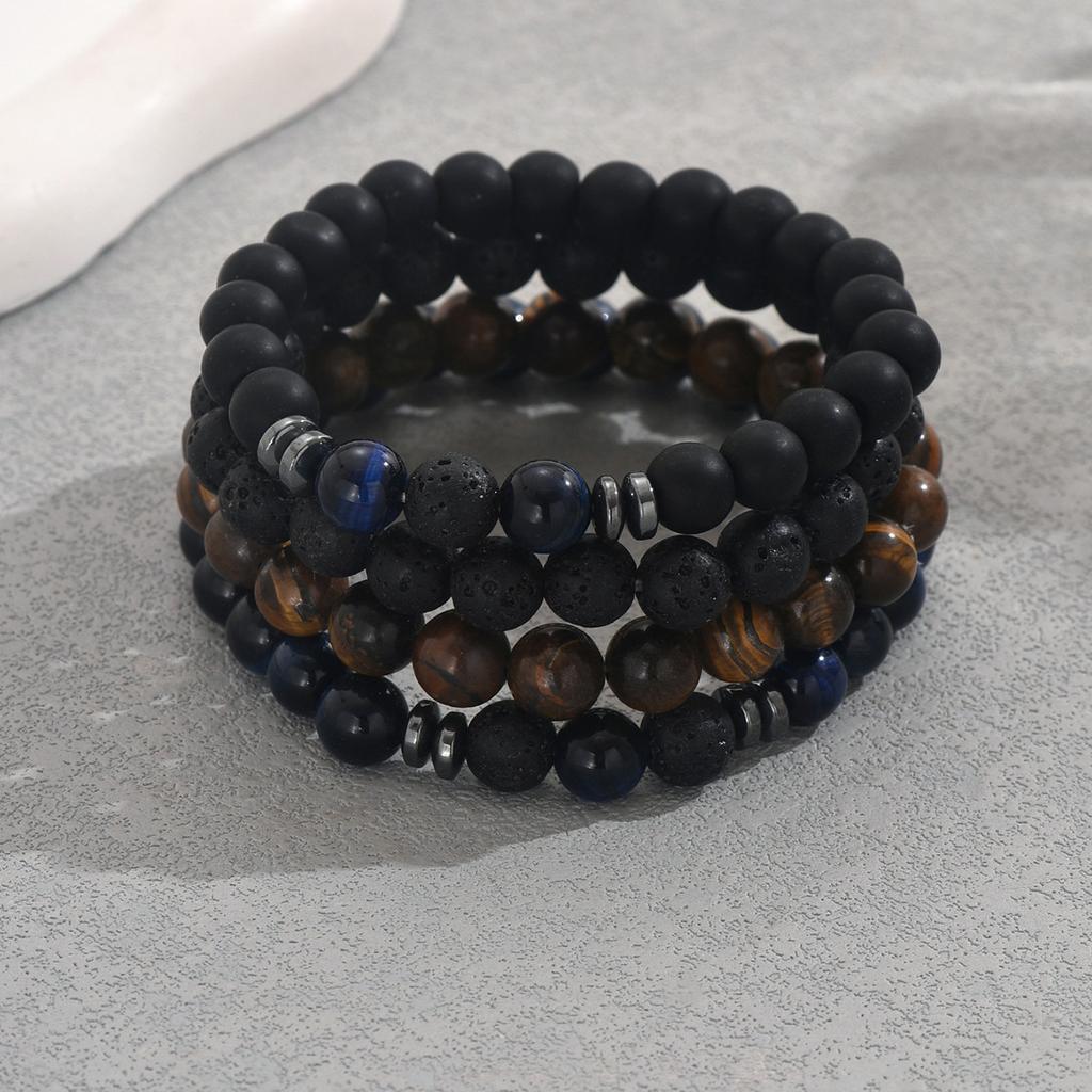 Новый геометрический плетеный браслет, индивидуальный дизайн из натурального камня, мужские и женские браслеты, универсальные украшения в стиле хип-хоп.