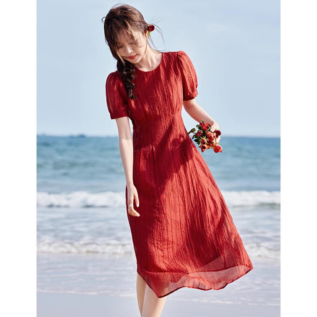 Hollow Imitation Tiny Waist-hugging Dress for Summer New Slim Socialite Dress