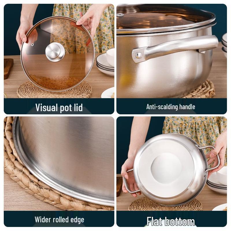 3-Piece Stainless Steel Cookware Set with Milk Pot