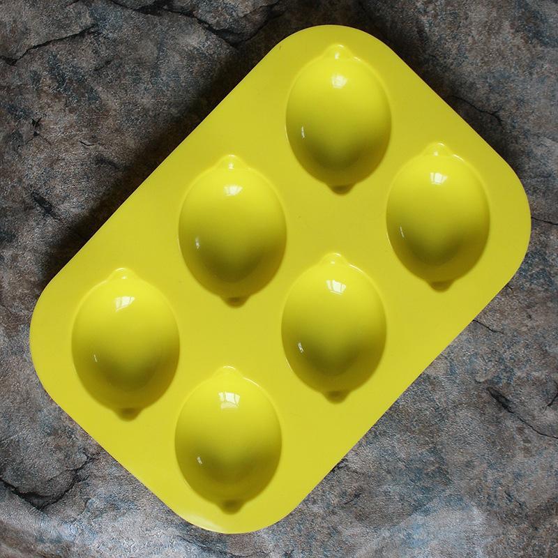 6 Holes Reusable Silicone Cake Mold Lemon Chestnut Shape Heat Resistant Baking Tool for Mousse Pudding Pastry DIY Gift