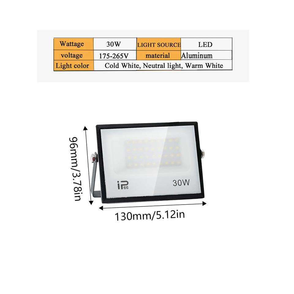 LED Floodlight AC220V 20-300W Outdoor Waterproof IP66 Aluminum Material Suitable For Driveway Corridors Construction Sites Light