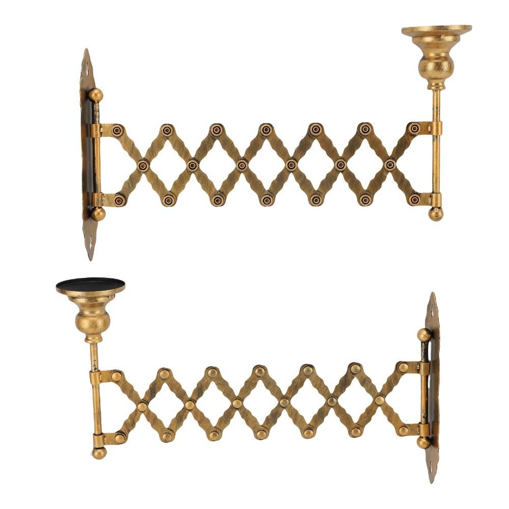 Antique Bronze Finish Metal Candlestick Holder Wall Mounted Candle Holder Ambient Lighting