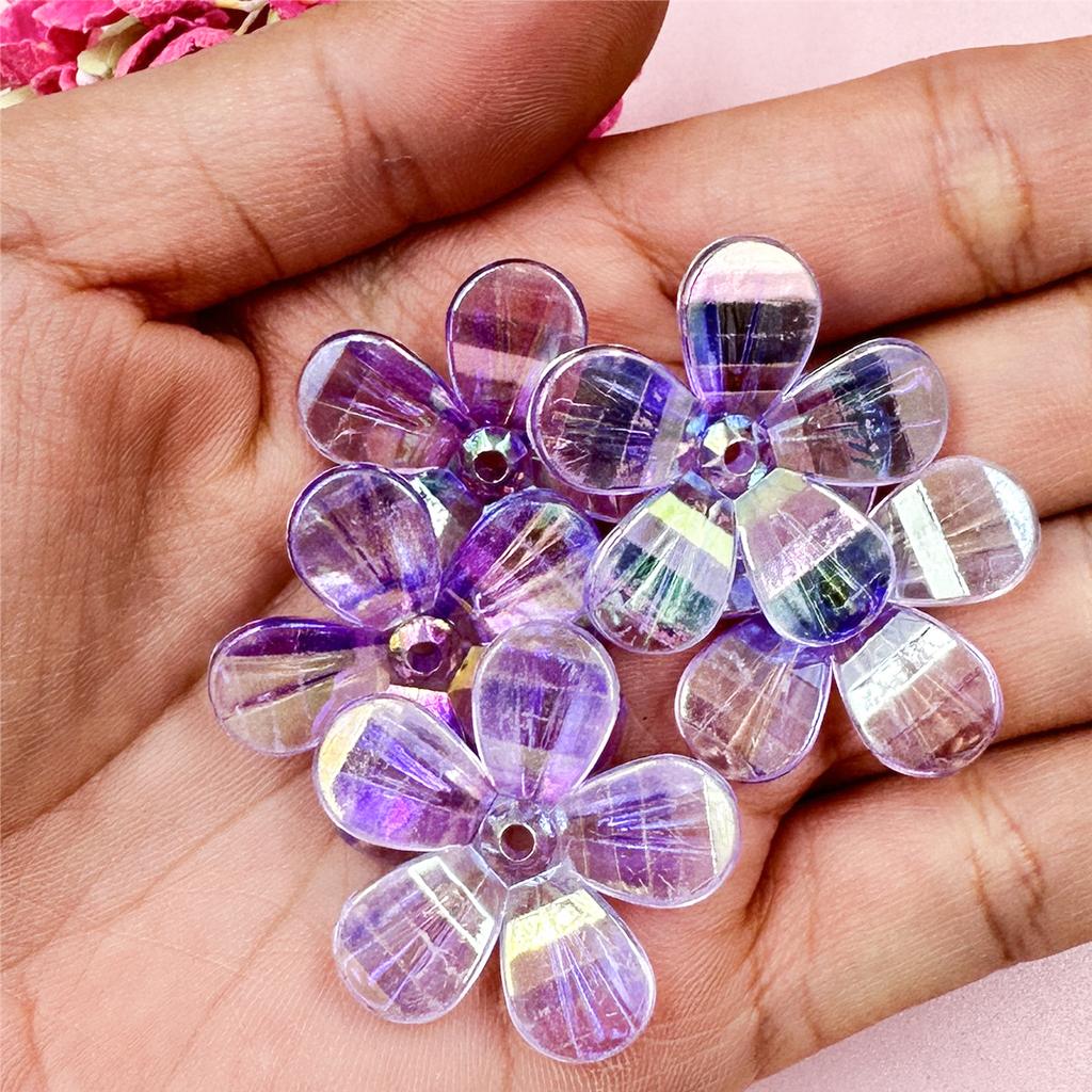High Quality for Jewelry Making Handcrafted Loose Beads Beading Neclace Bracelet Dazzling Flowers 5Pcs Acrylic DIY Findings