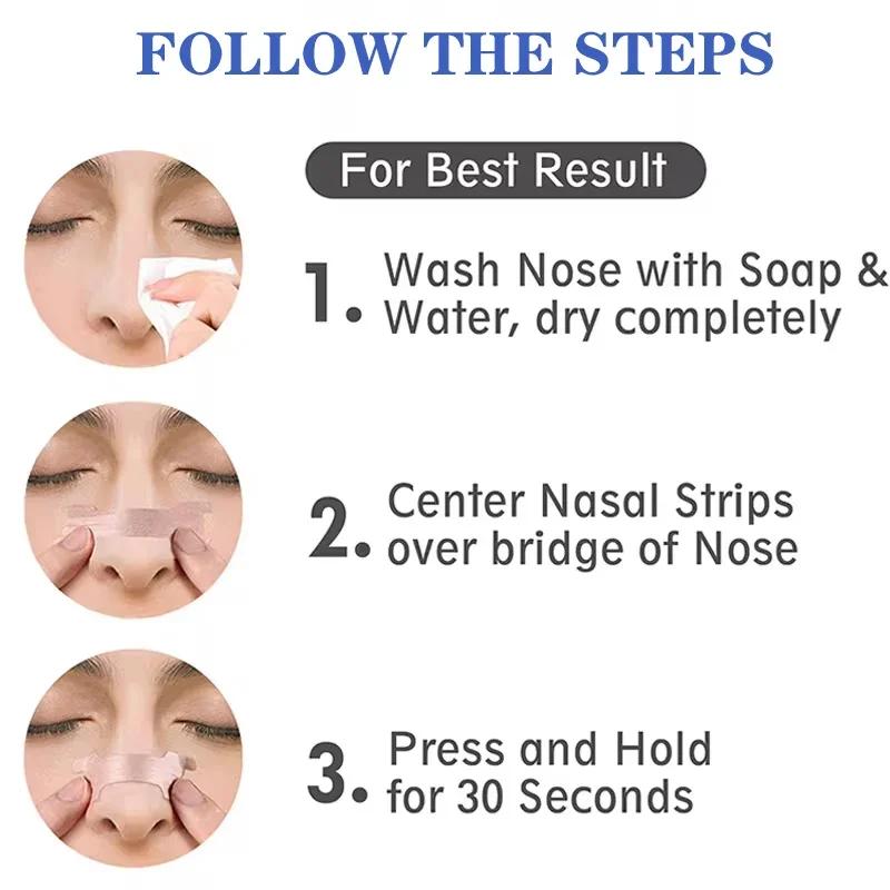 100/200/300 шт. Дыхательные назальные полоски Правильный способ Остановить храп Антихрап Носовая полоска Легче Лучшее Дыхание Хорошие Сонные Пластыри