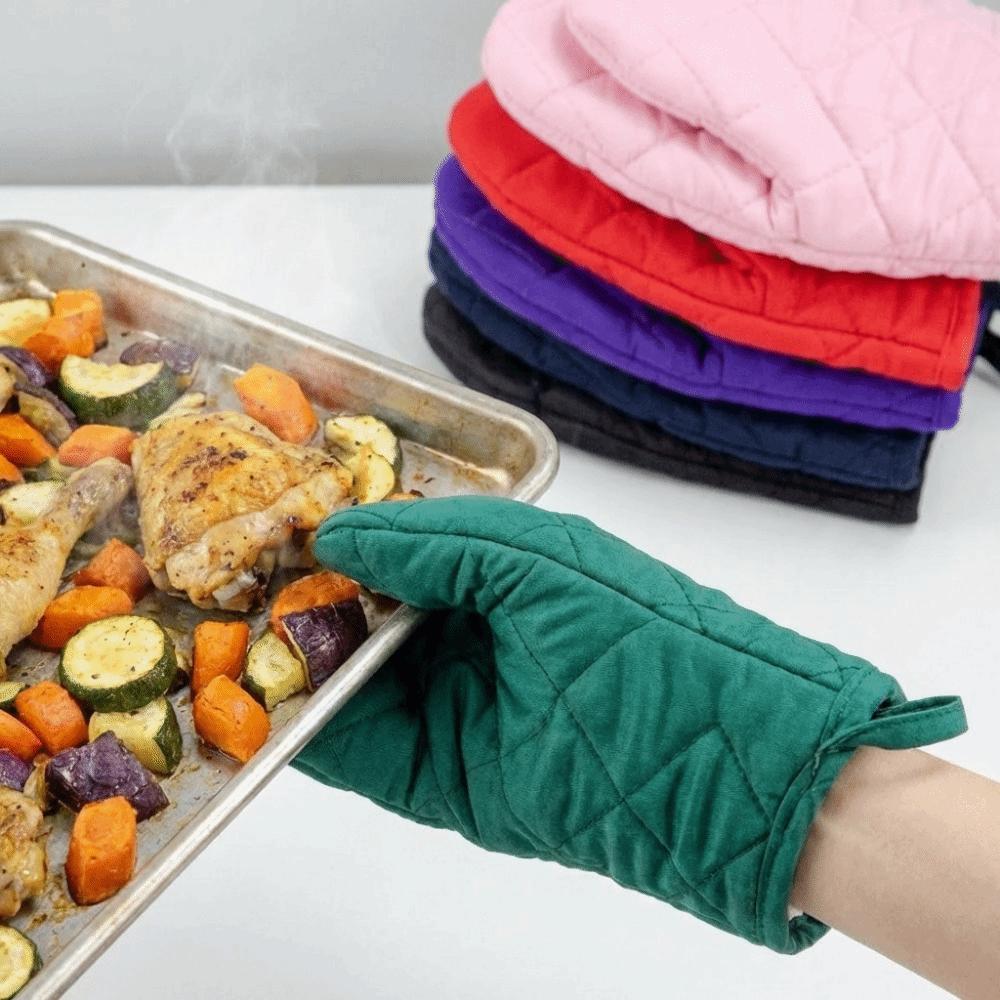2PCS Hanging Microwave Gloves Non-Slip Grilling Mitts Multifunctional Antiscald Oven Mitts  BBQ