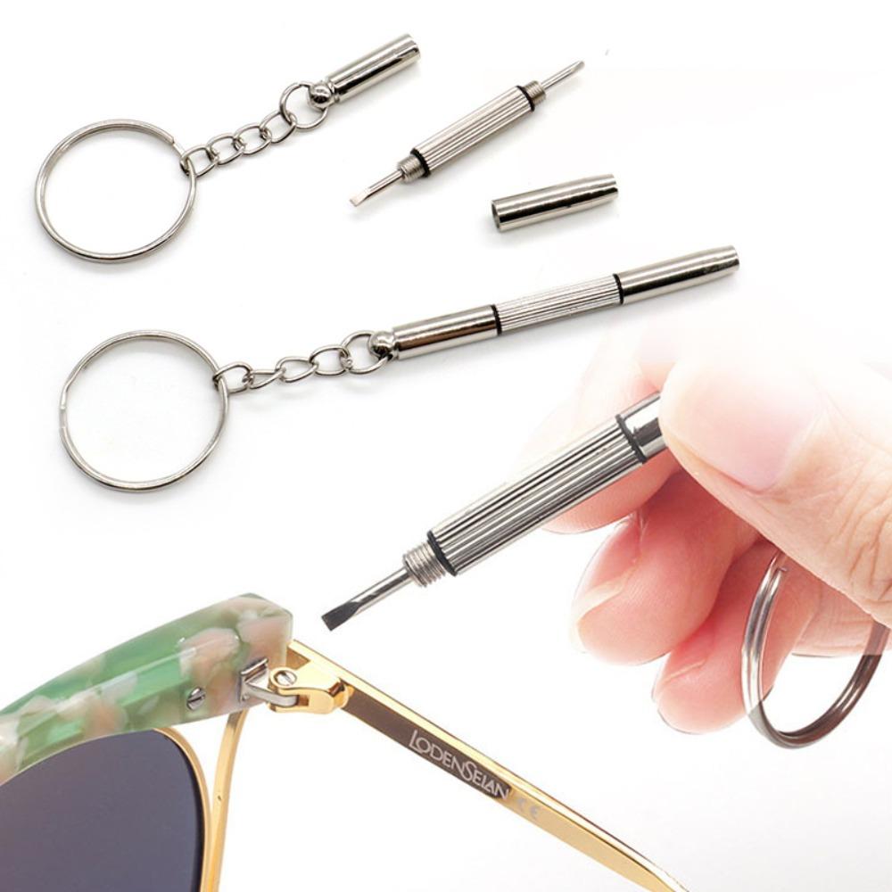 Ring Keychain Glasses Screwdriver Eyeglasses Screwdriver Straight Cross Screwdriver Repair Tool