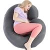 Body Pillow for Pregnant Cool To the Popular Maternity Nursing Fluffy Enveloping Side Pregnancy Gift with Removable Cover C-Shaped Women, Touch,