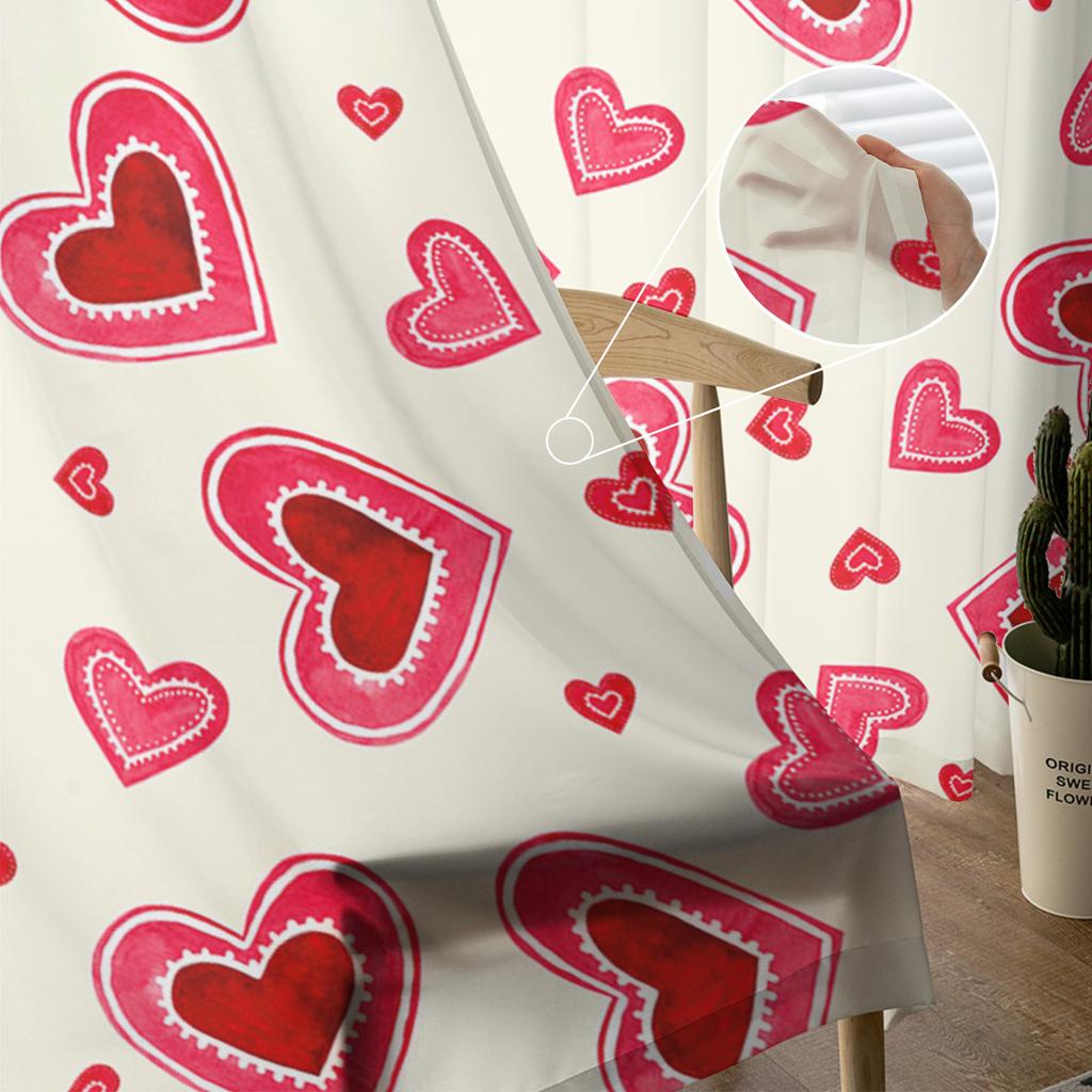 Акварель Любовь День святого Валентина Современные Тюль Шторы Для Гостиной Спальни Дома Кухни Окна Прозрачные Шторы