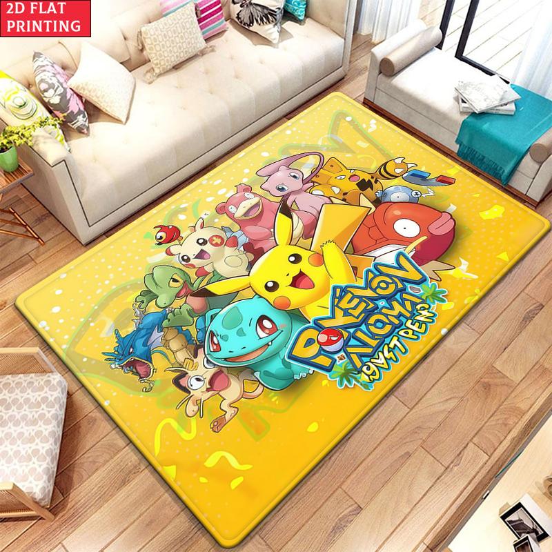 Cute Anime Cartoon Creatures Area Rug Non Slip Soft Floor Mat For Kids Room Gamer Room Living Room Decor Washable Carpet