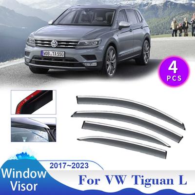 Козырек для окон Volkswagen VW Tiguan L AD BW 2017~2024 Автомобильный дефлектор дымоход солнцезащитный дефлектор боковой наружный аксессуары
