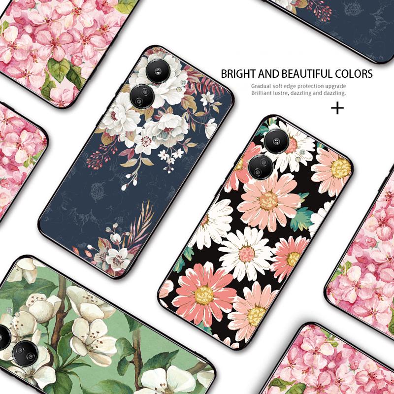 Роскошный чехол для телефона с цветочным узором для iPhone 11 13 Samsung Galaxy A51 A12 Xiaomi POCO Redmi 10 10C, мягкая задняя крышка из ТПУ