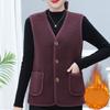 Women Vests Waistcoats New Autumn Winter Button Lamb's Fleece Vests Sleeveless Jacket Large Size Button Coats Trendy Outwear