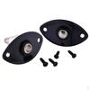 2Pcs Black Metal Guitar Bass Oval Plate Plug W/ Socket