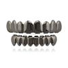 Custom Eco-friendly Gold Color Iced Rhinestones Teeth Grillz Top&Bottom Vampire Teeth Caps Hip Hop Blingbling Copper Body
