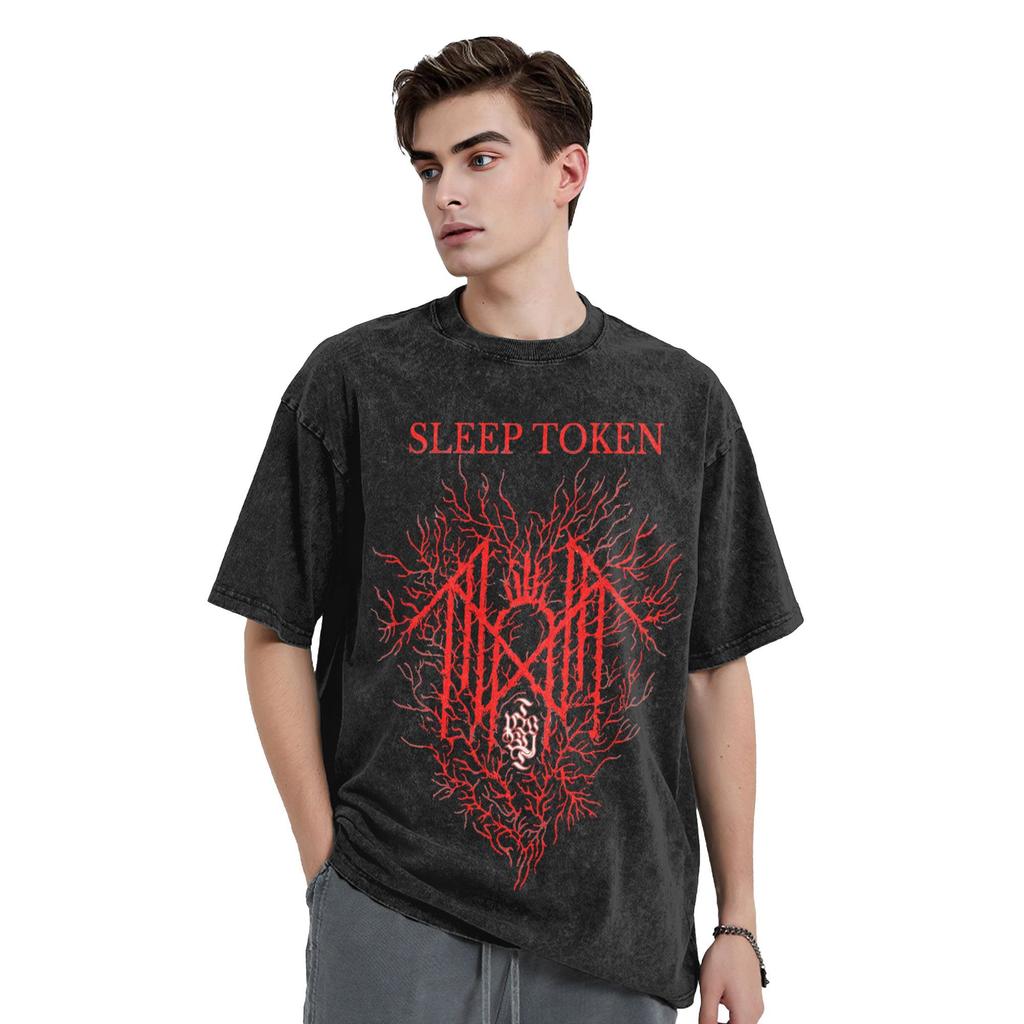 Футболка Sleep Heavy Band Tokens для мужчин, стираная винтажная футболка с коротким рукавом, 100% хлопок, одежда для подарка на день рождения