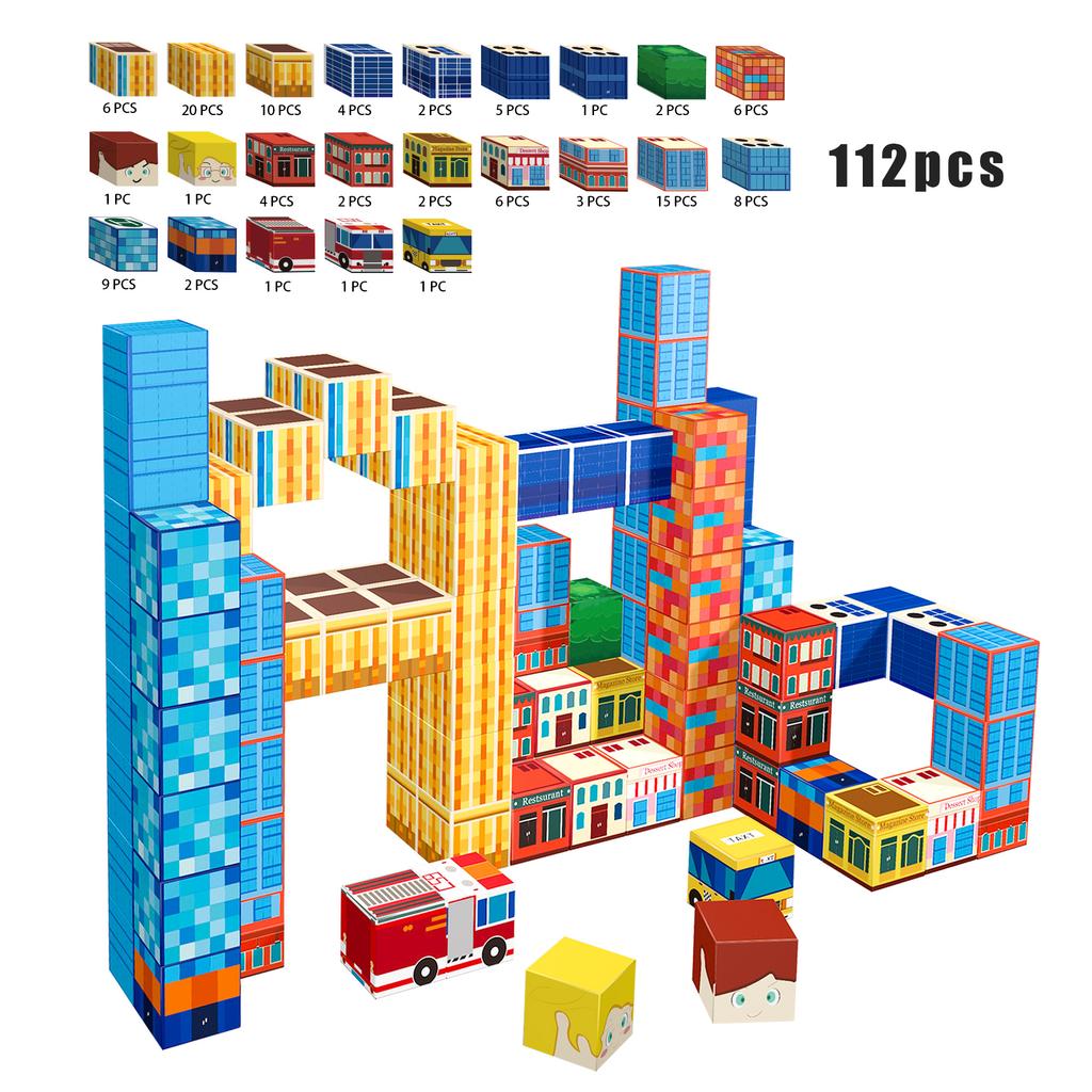 100PCS Magnetic Blocks Build Frozen Castle Magnet WorldToddler Christmas Birthday Gifts Sensory Toys for3+ Girls and Boys