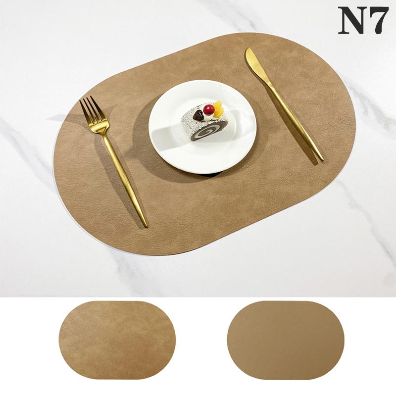 Кожаный коврик под приборы овальный маслостойкий коврик для стола домашний обеденный кухонный стол подставка под приборы дизайн обеденный водонепроницаемый термостойкий домашний декор