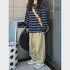 Chic Korean Striped Oversized Sweater - Women's Loose-Fit Retro Long-Sleeve Top for Autumn/Winter 2024