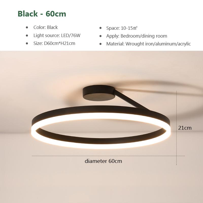 Modern Minimalist Ring Led Ceiling Chandelier Dimmable for Dining Living Room Center Table Bedroom Lusters Luminaires Decor Lamp